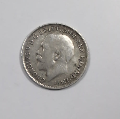 1918 George V Sterling Silver 3D Threepence Coin Good Condition