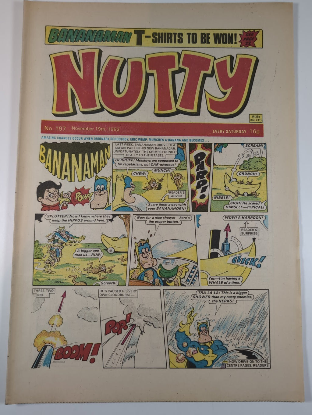 Nutty Comic Featuring Bananaman Issue No. 197 Nov 19th 1983 Vintage Retro Comic