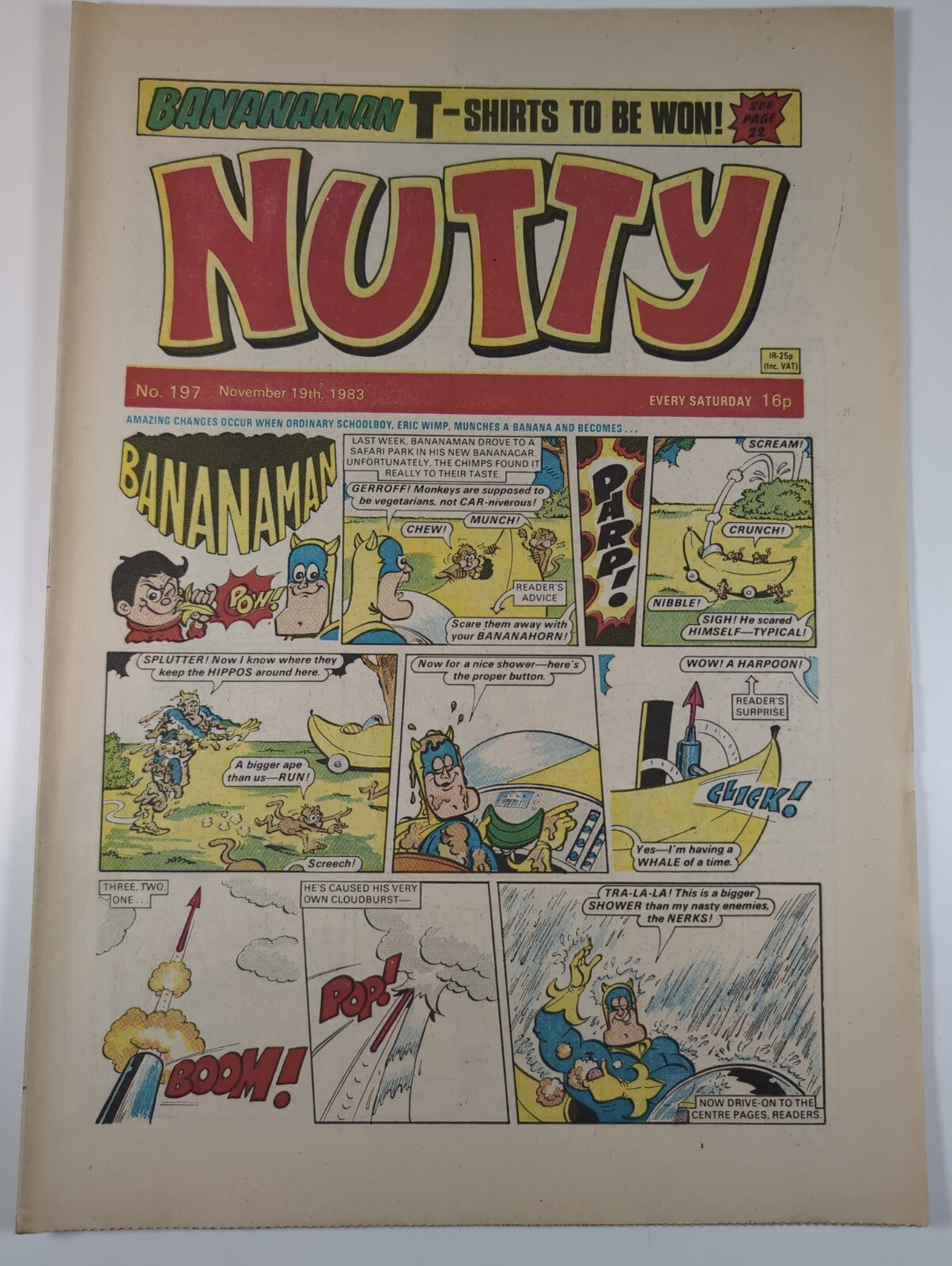 Nutty Comic Featuring Bananaman Issue No. 197 Nov 19th 1983 Vintage Retro Comic