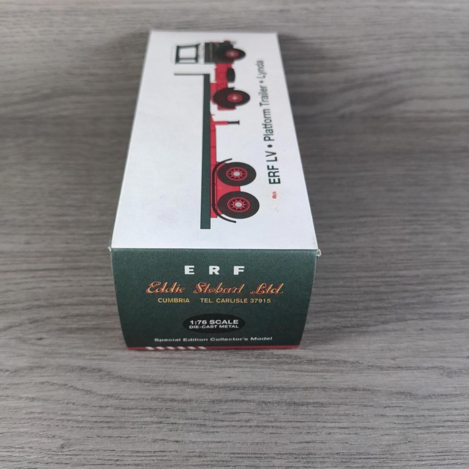 Atlas Editions Eddie Stobart ERF LV Platform Trailer Lynda 1:76 Die-Cast Model