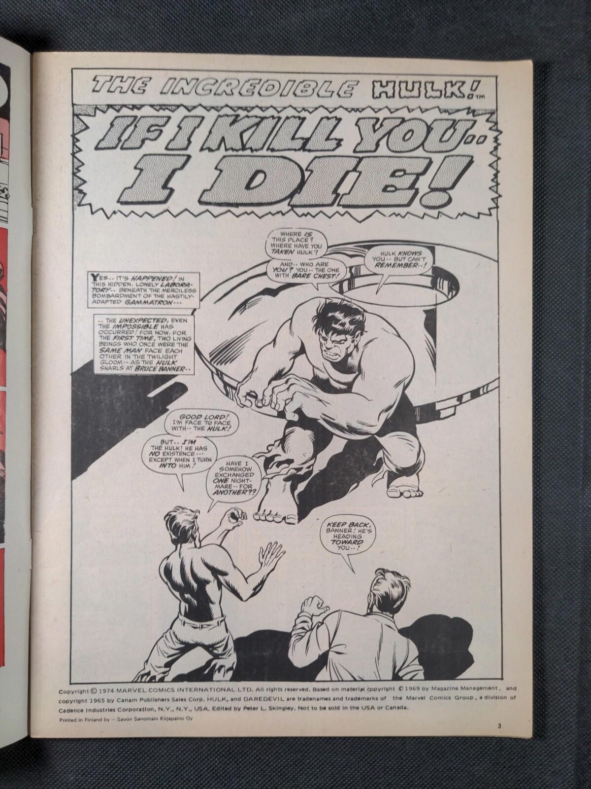 Mighty World of Marvel Issue No 92 July 1974 Marvel UK Vintage Comic