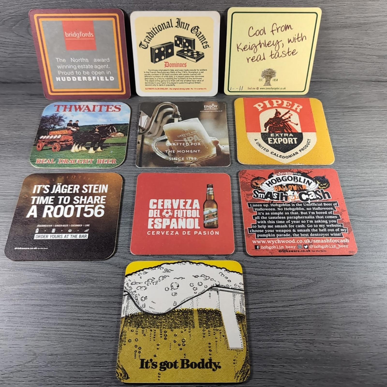 10 x Assorted Vintage Beer Mats Coasters  Pub Breweriana