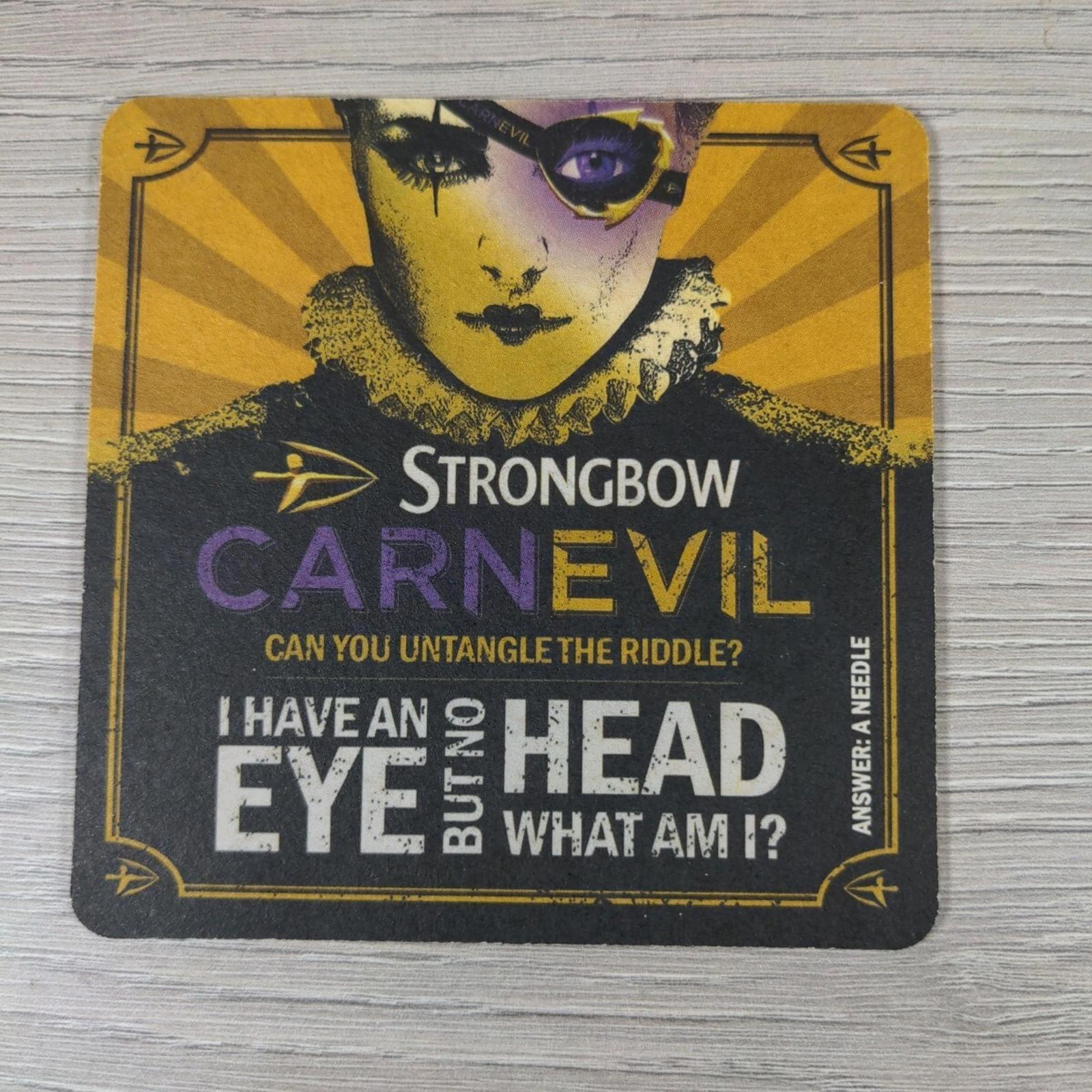 Strongbow 4 x Vintage Beer Mats Pub Bar Coaster Breweriana - Retrorama UK