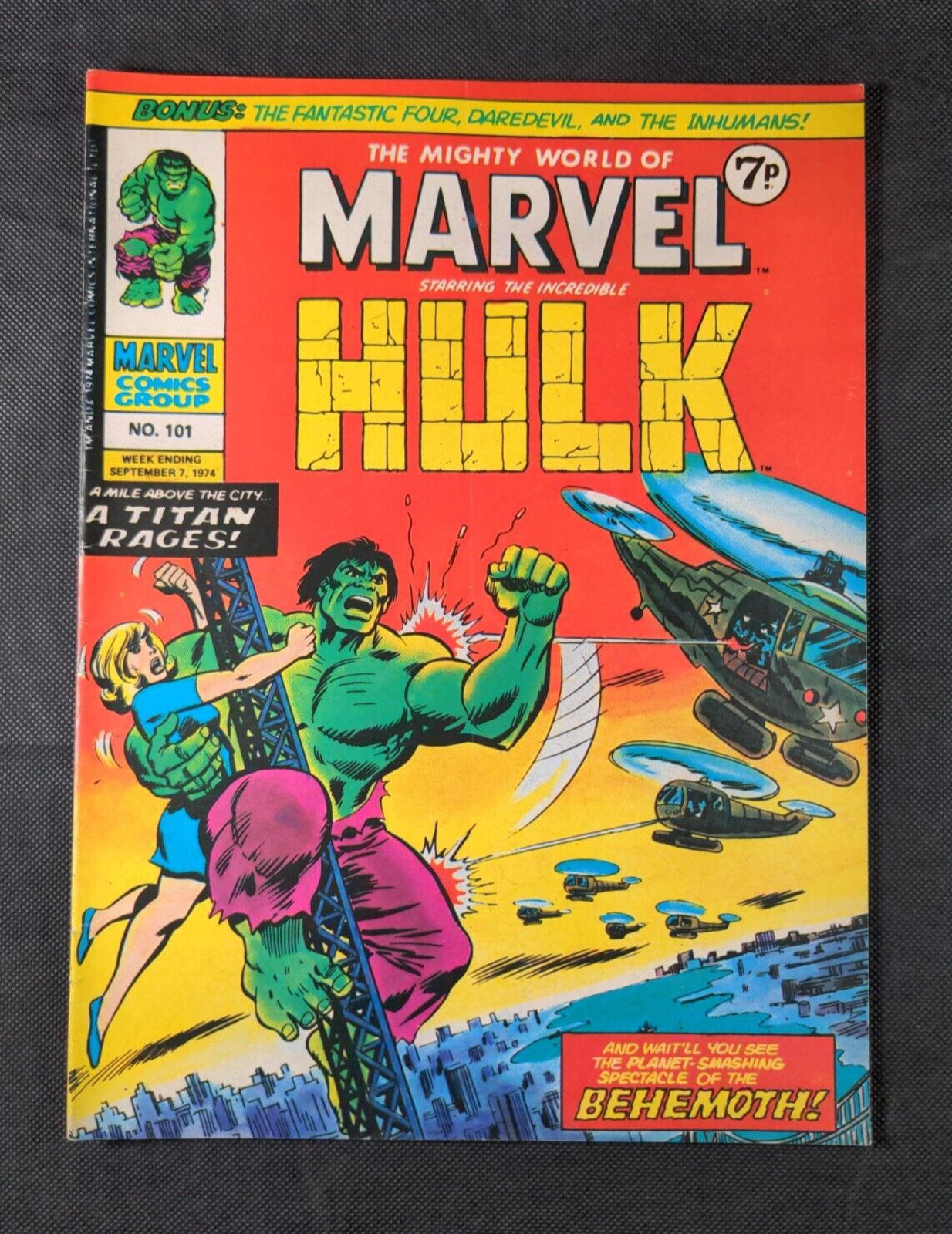 Mighty World of Marvel Issue No 101 September 1974  Marvel UK Vintage Comic