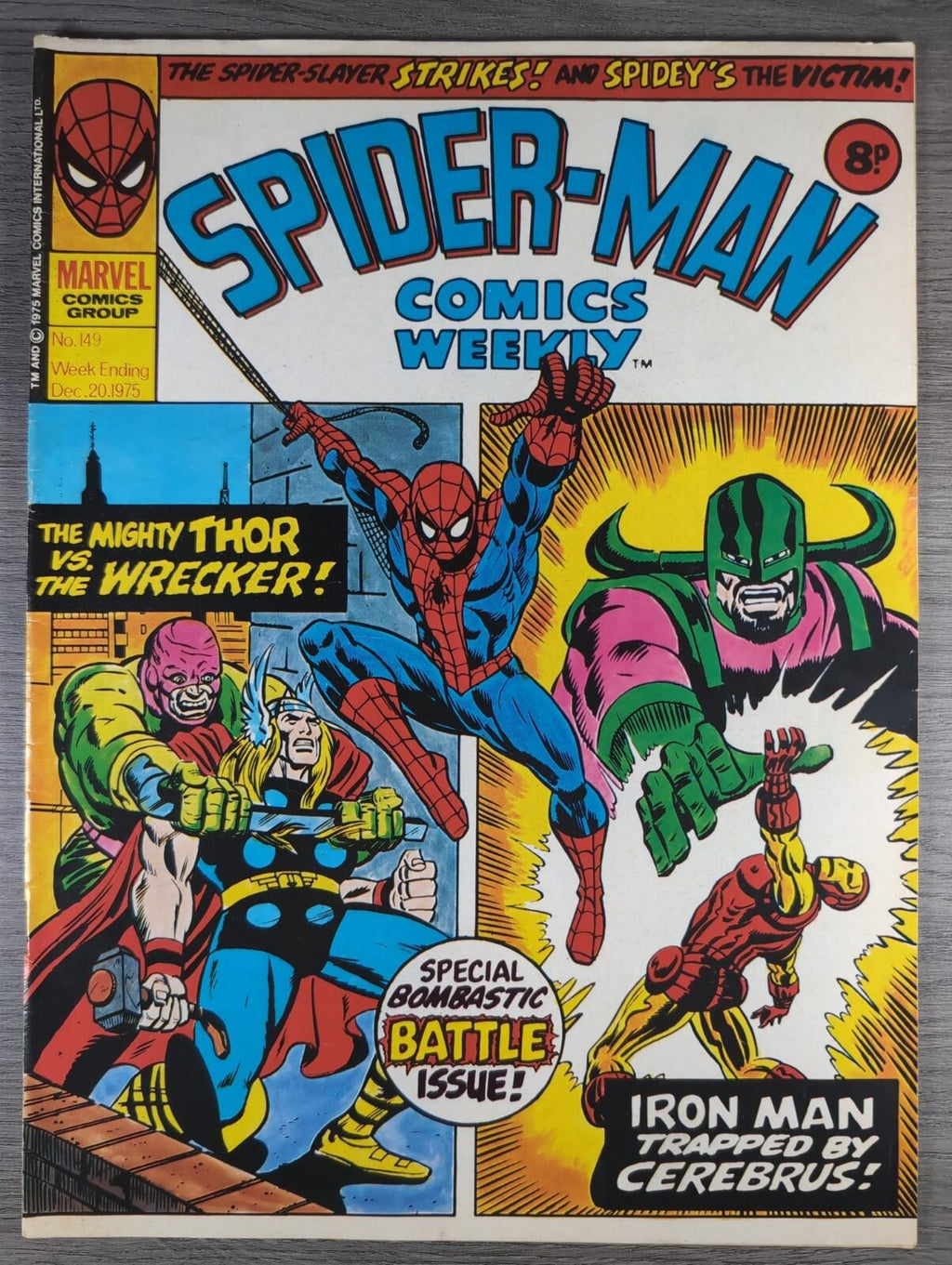 Spider-Man Comics Weekly No149 Marvel Comics UK 20th December 1975 Vintage Comic
