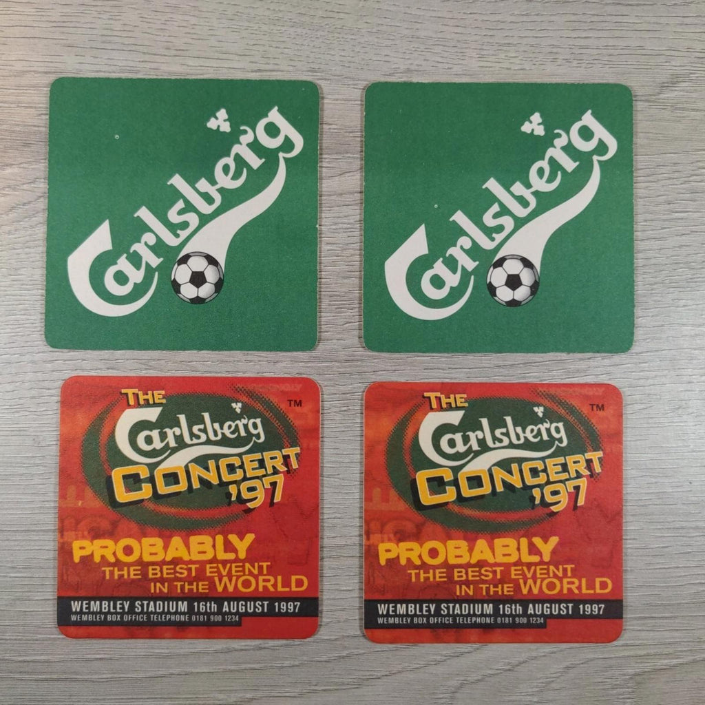 Carlsberg 4 x Vintage Beer Mats Pub Bar Coaster Breweriana - Retrorama UK