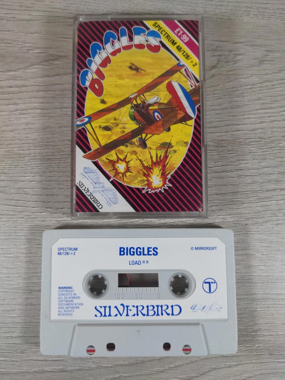 Biggles ZX Spectrum 48K 128K Game Cassette Silverbird Tested & Working