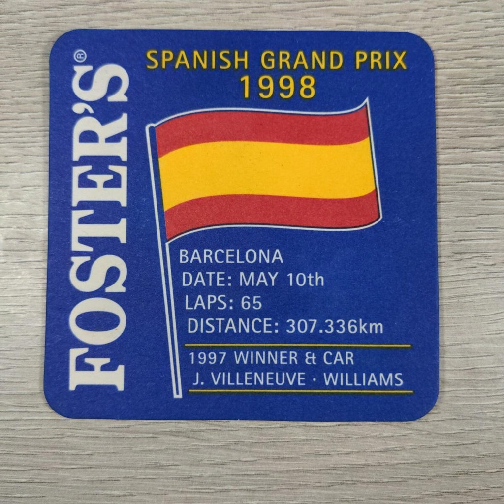 Fosters 5 x Grand Prix Vintage Beer Mats Pub Bar Coaster Breweriana - Retrorama UK