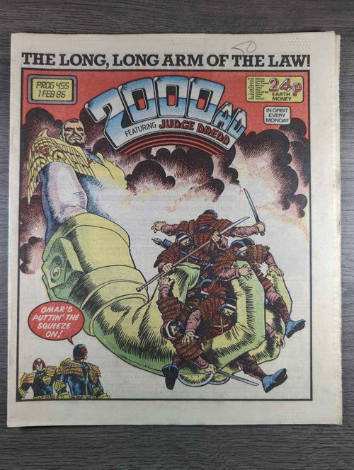 2000AD Prog 455 Featuring Judge Dread Comic 1st Feb 1986 Vintage Retro Comic