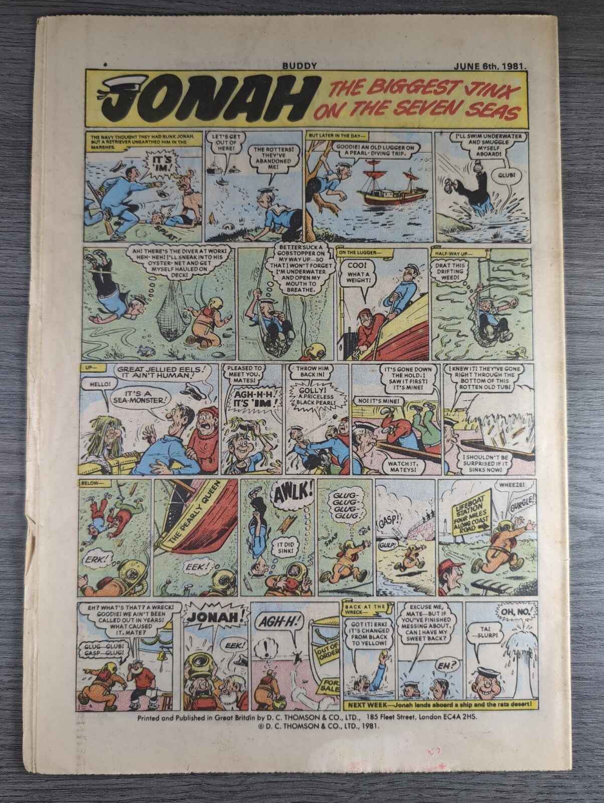 Buddy Comic Issue No 17 6th June 1981 Vintage Retro Comic