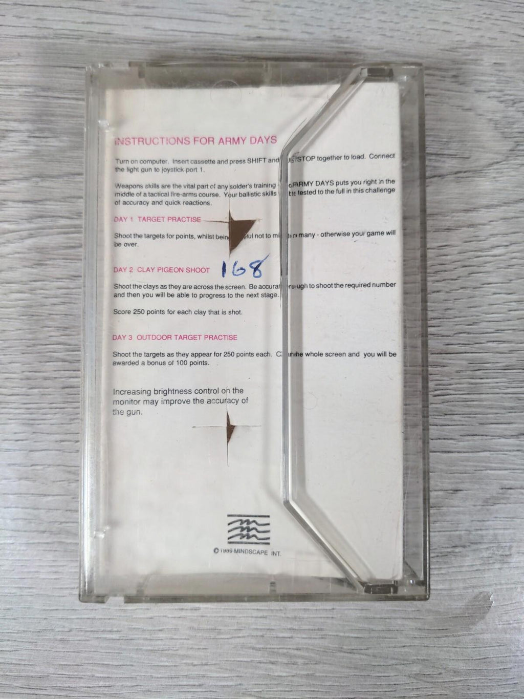 Army Days Commodore 64 C64 Video Game Cassette Light Fantastic Tested & Working