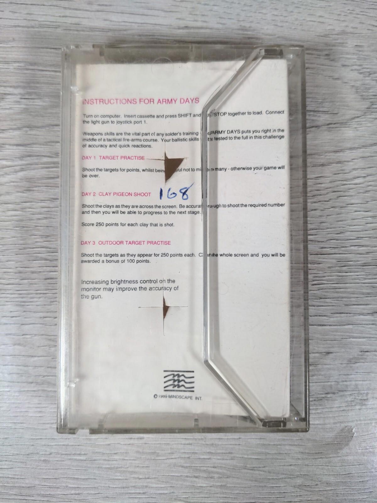 Army Days Commodore 64 C64 Video Game Cassette Light Fantastic Tested & Working
