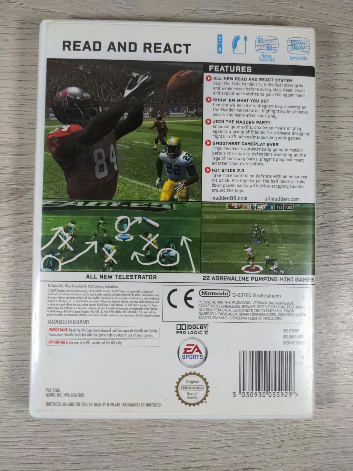 Madden NFL 08 Nintendo Wii Game American Football EA Sports