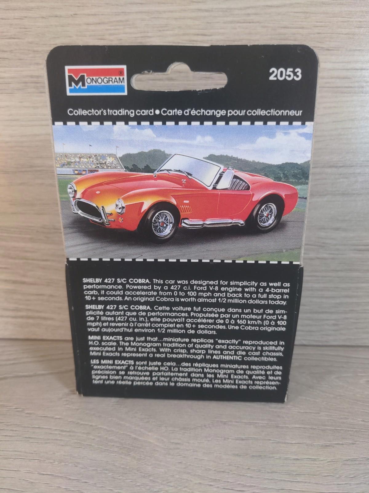 Monogram Mini Exacts Shelby 427 S/C Cobra No 2053 Diecast Model 1:87 H.O Scale - Retrorama UK