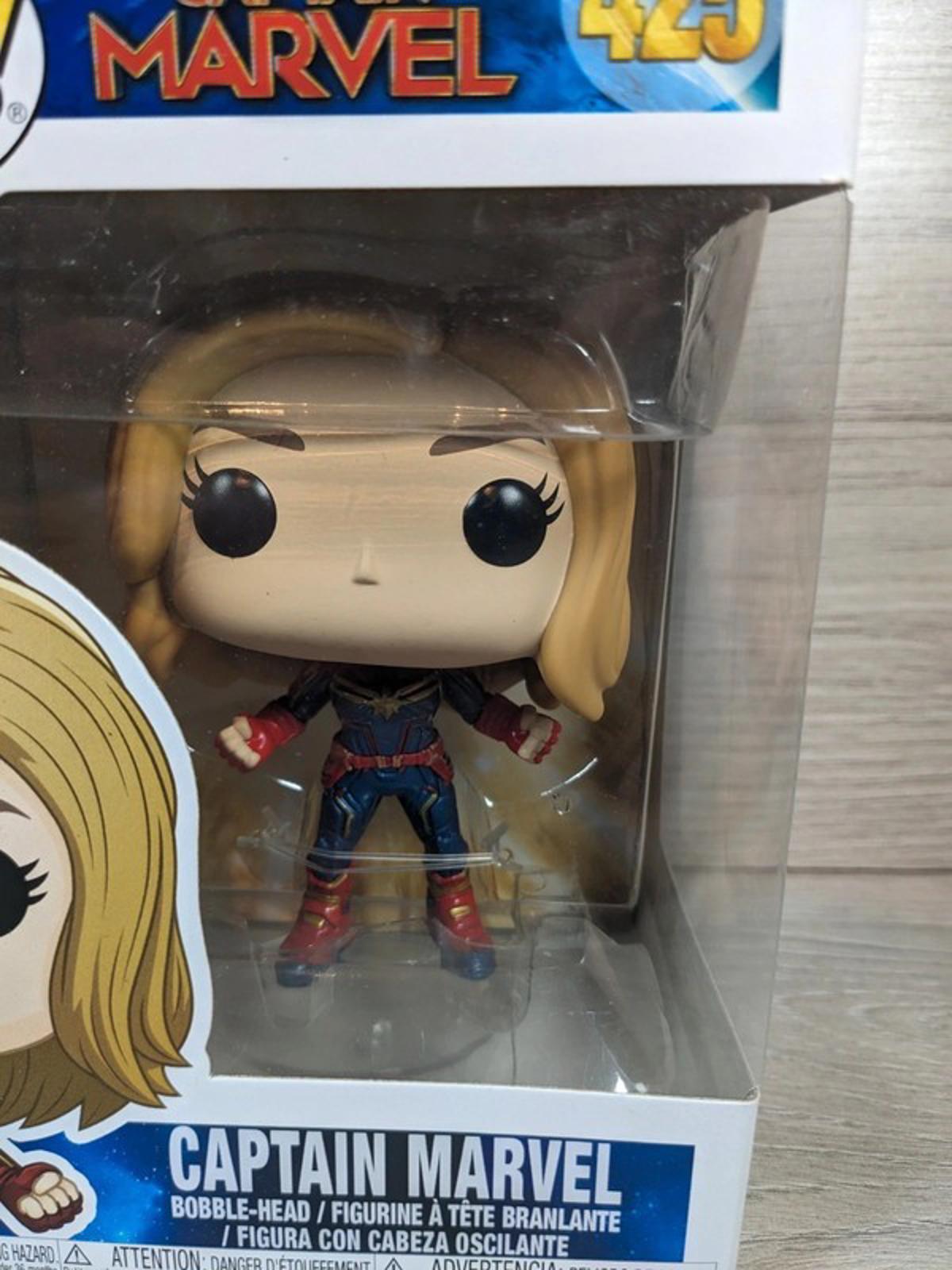 Funko Pop Captain Marvel No 425 Toy Bobble Head Figure - Retrorama UK
