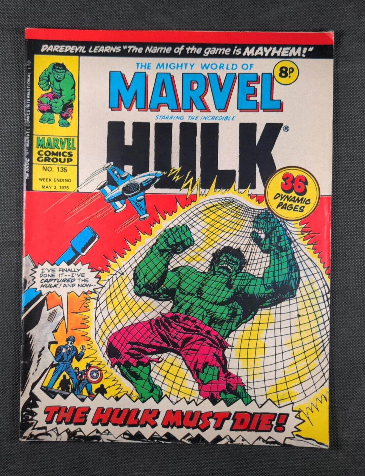 Mighty World of Marvel Comic Issue No 135 May 1975 Vintage Marvel UK Comic