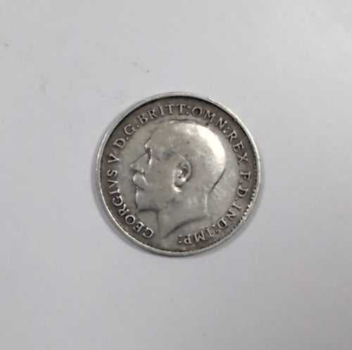 1911 George V Sterling Silver 3D Threepence Coin Good Condition