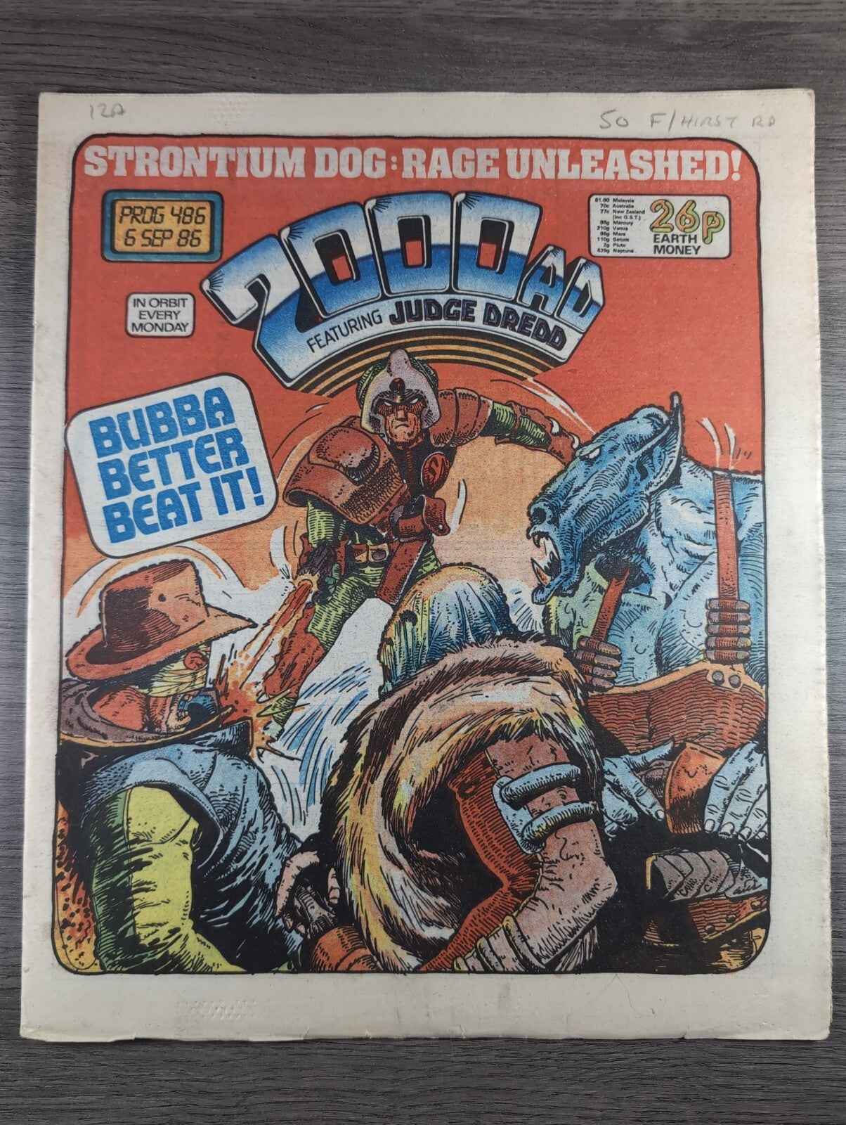 2000AD Prog 486 Featuring Judge Dread Comic Date 6th Sep 1986  Retro Comics