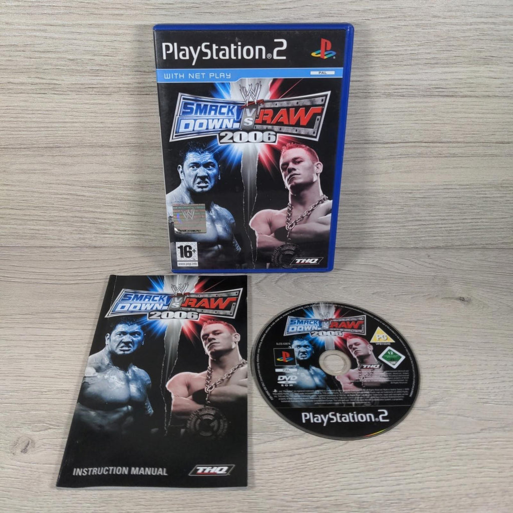 Smack Down Vs Raw 2006 Playstation 2 PS2 Game + Manual