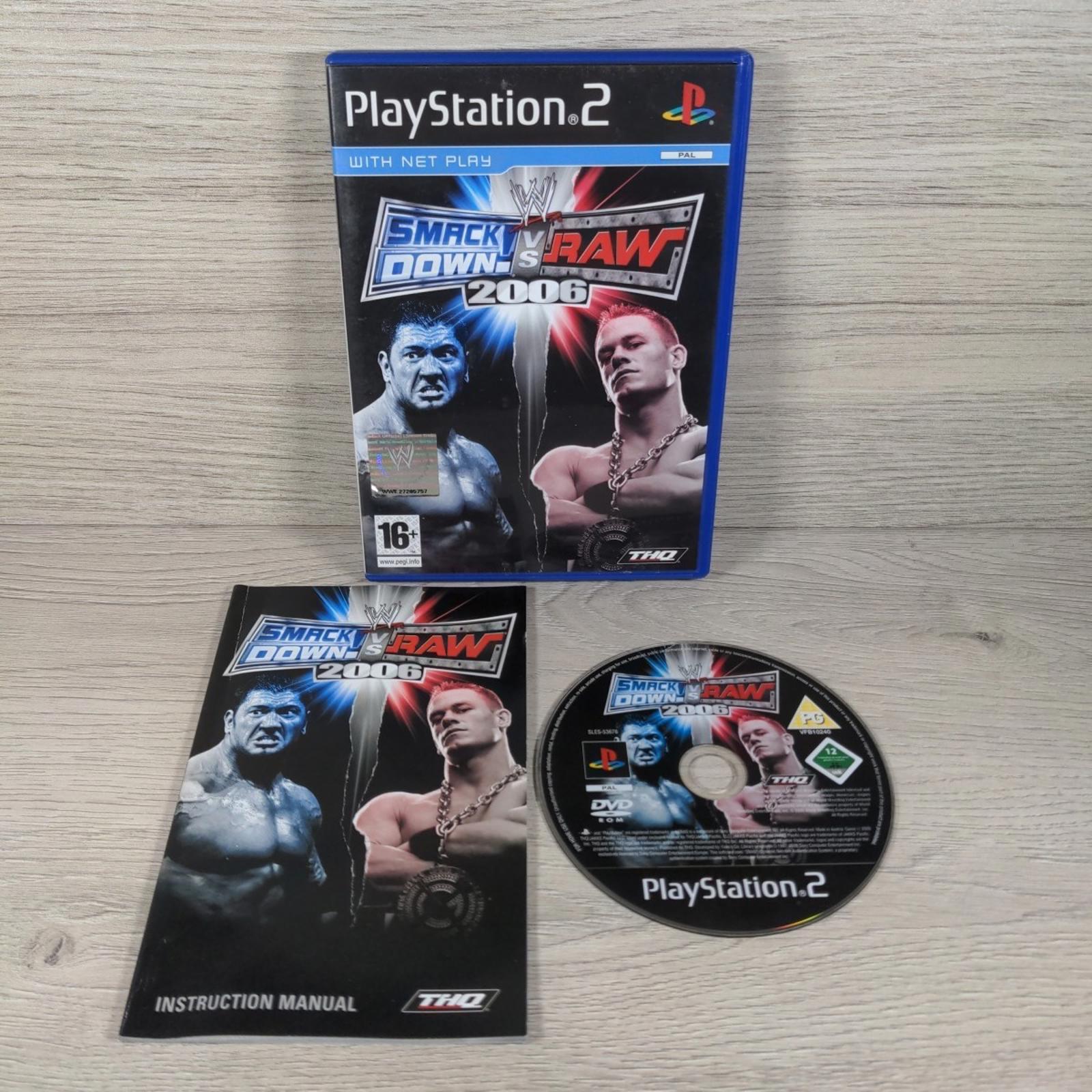Smack Down Vs Raw 2006 Playstation 2 PS2 Game + Manual