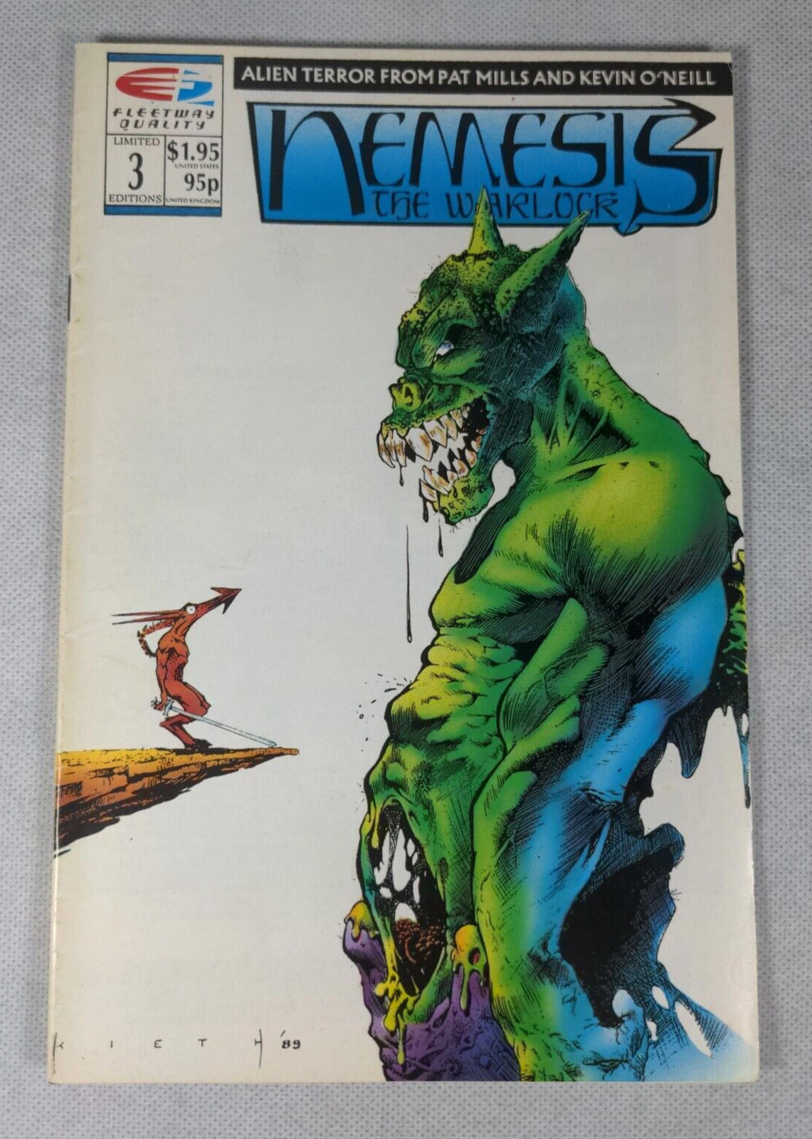 Nemesis The Warlock # 3 Fleetway Quality Comics 1989 Alien Terror Mils & O'Neil - Retrorama UK