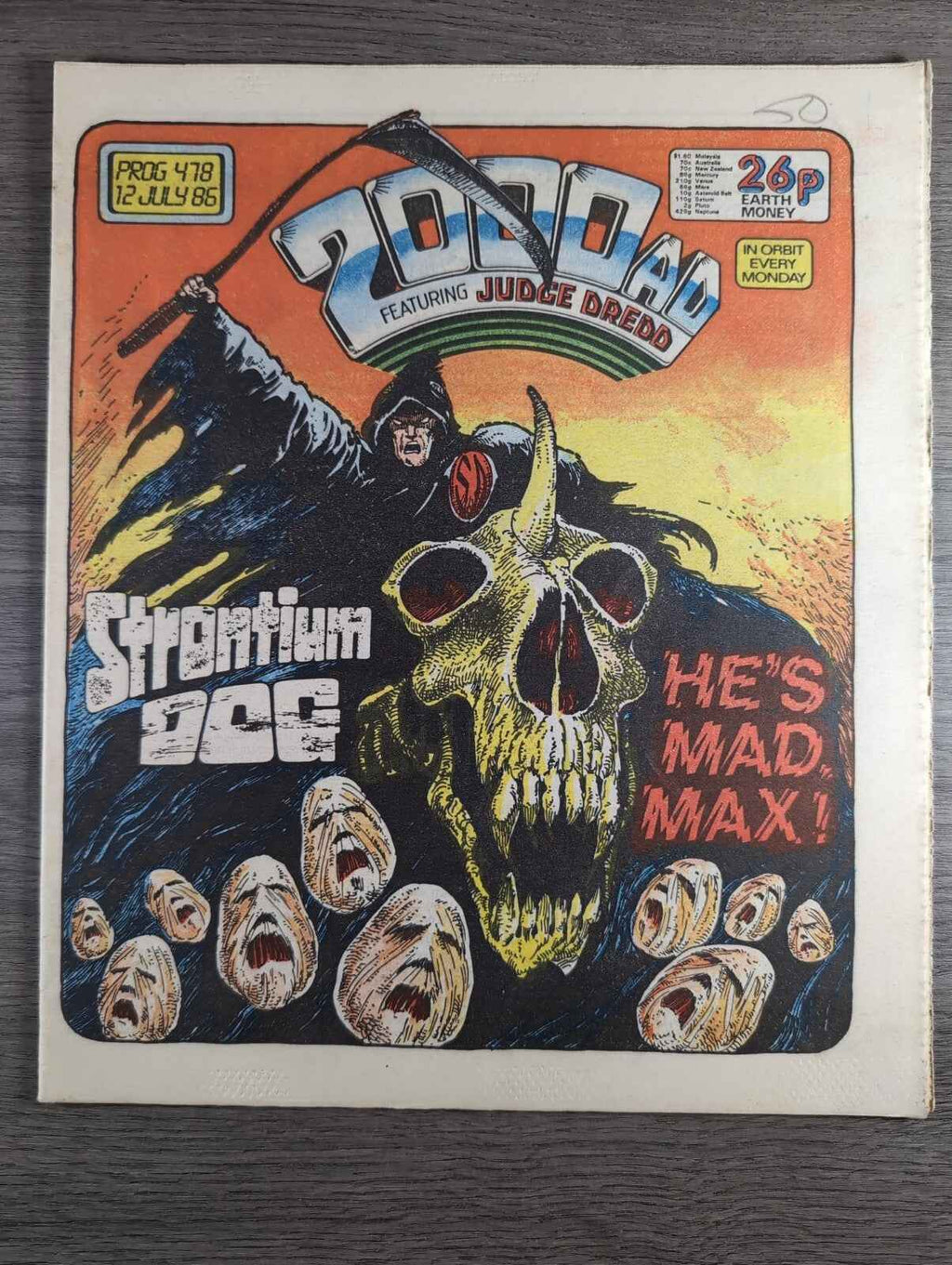 2000AD Prog 478 Featuring Juddge Dread Comic Date 12th July 1986 Vintage Comics