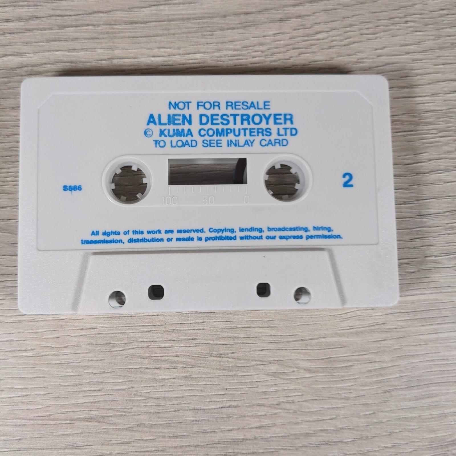Alien Destroyer ZX Spectrum 48K Video Game Cassette Tested & Working