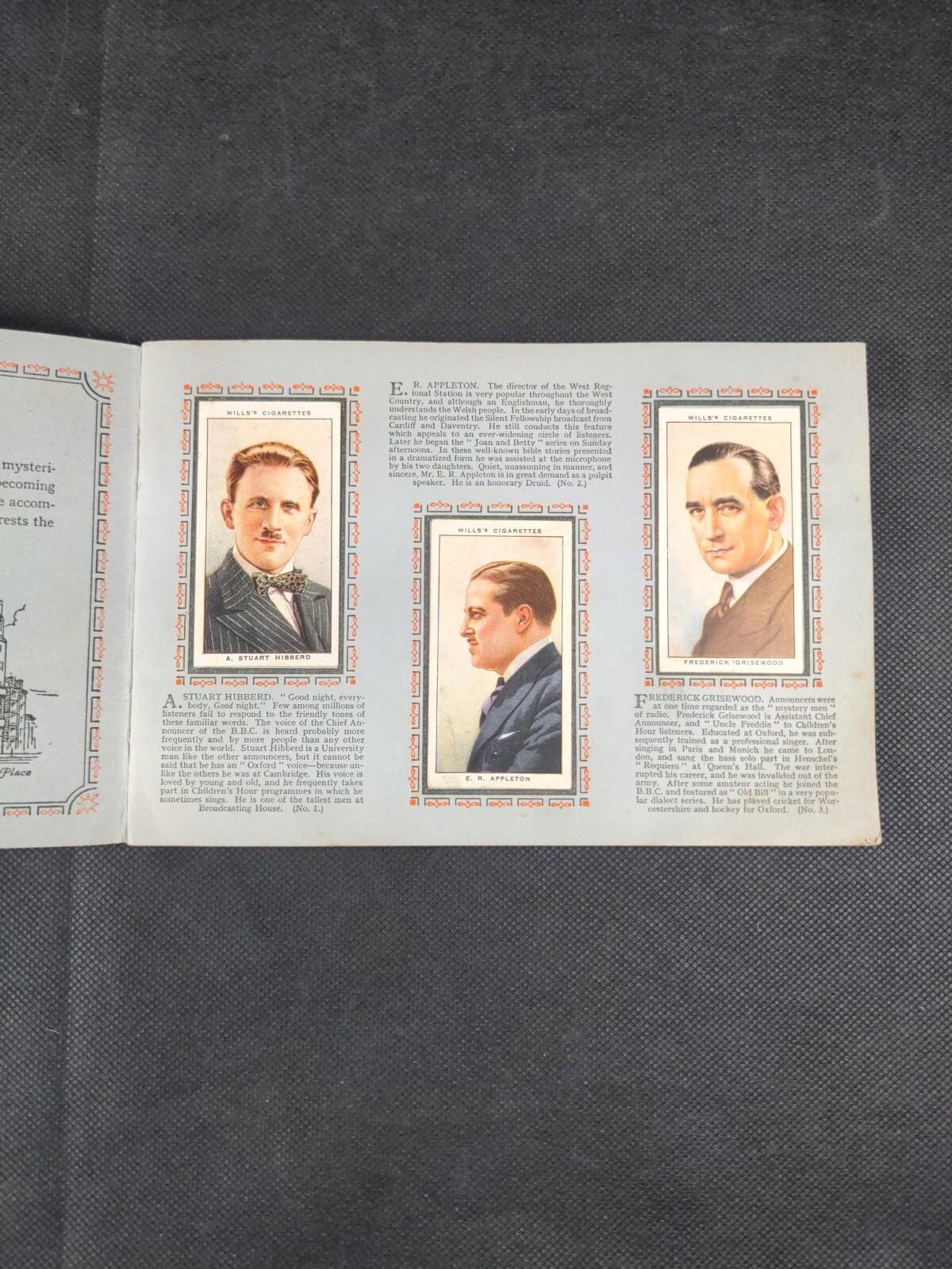 Radio Celebrities Wills Cigarette Cards Complete Set Vintage Year 1934