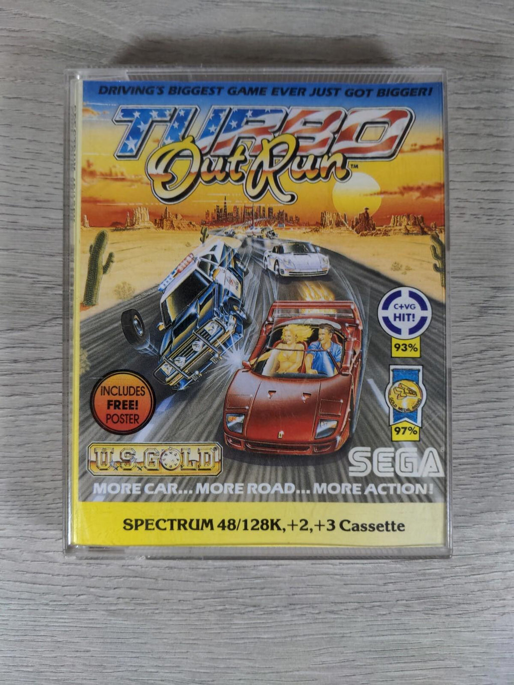 Turbo Out Run ZX Spectrum 48K 128K Game Cassette US Gold Tested & Working