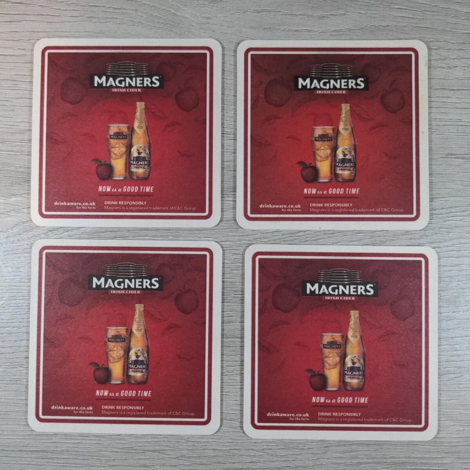 Magners 4 x Beer Mats Pub Bar Coaster Breweriana - Retrorama UK