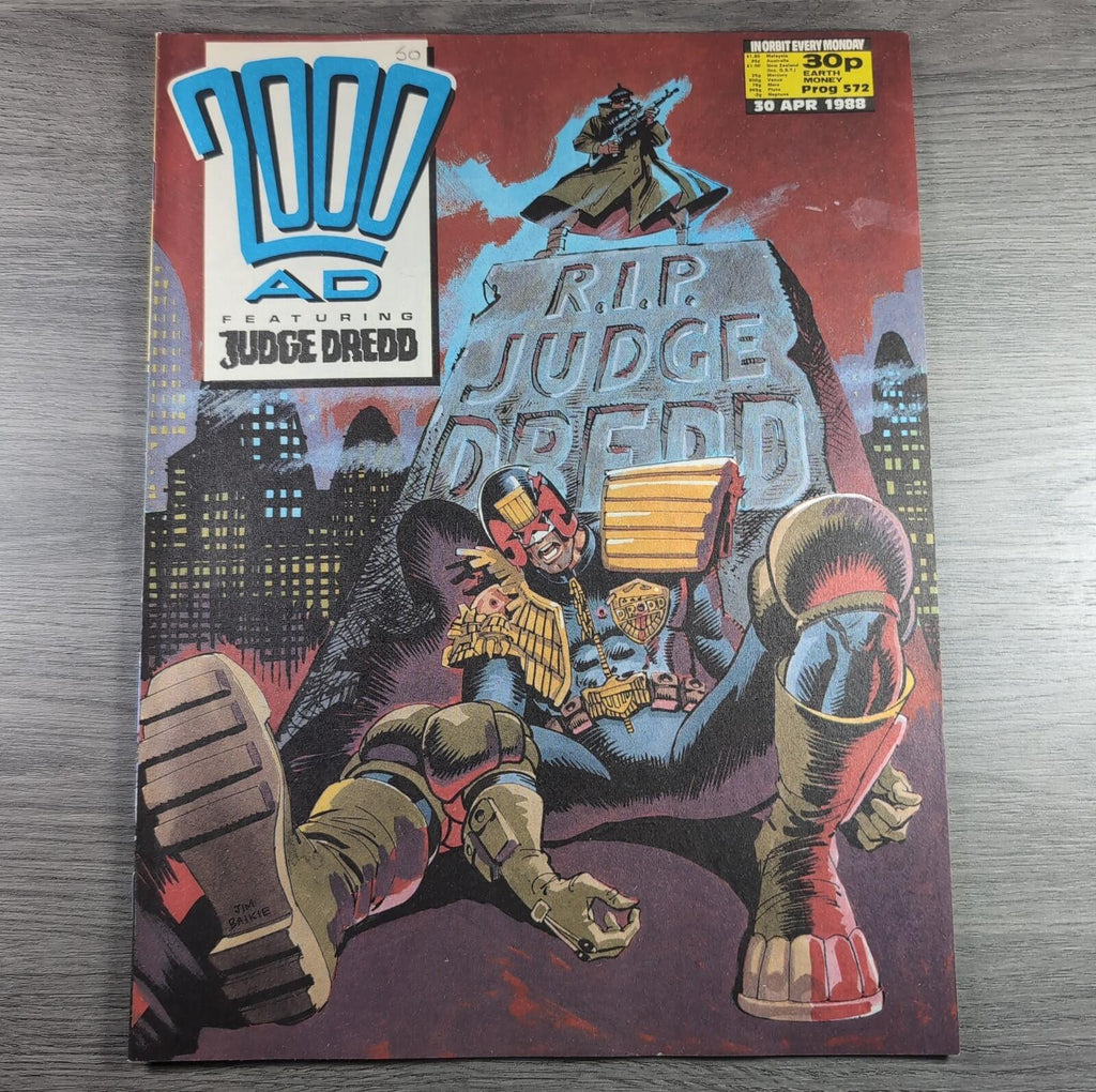 2000AD Prog 572 Featuring Judge Dredd 30th April 1988 Vintage Comic