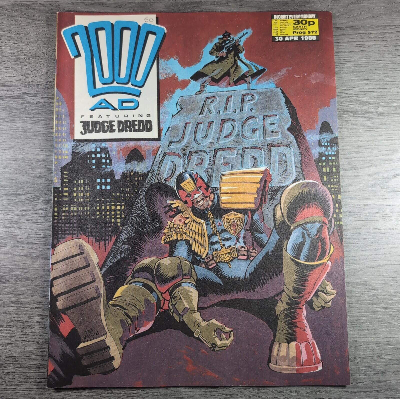 2000AD Prog 572 Featuring Judge Dredd 30th April 1988 Vintage Comic