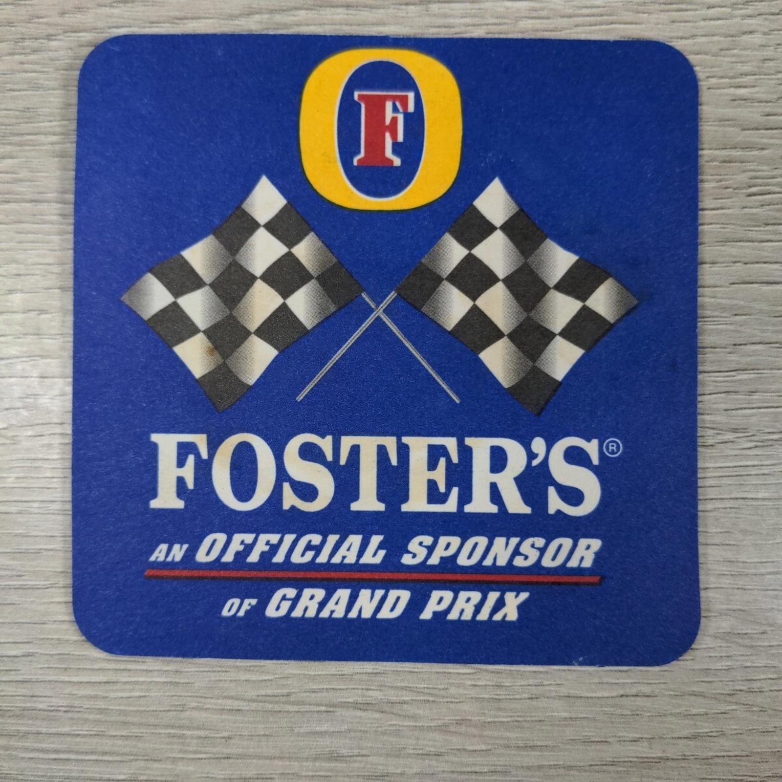 Fosters 5 x Grand Prix Vintage Beer Mats Pub Bar Coaster Breweriana - Retrorama UK