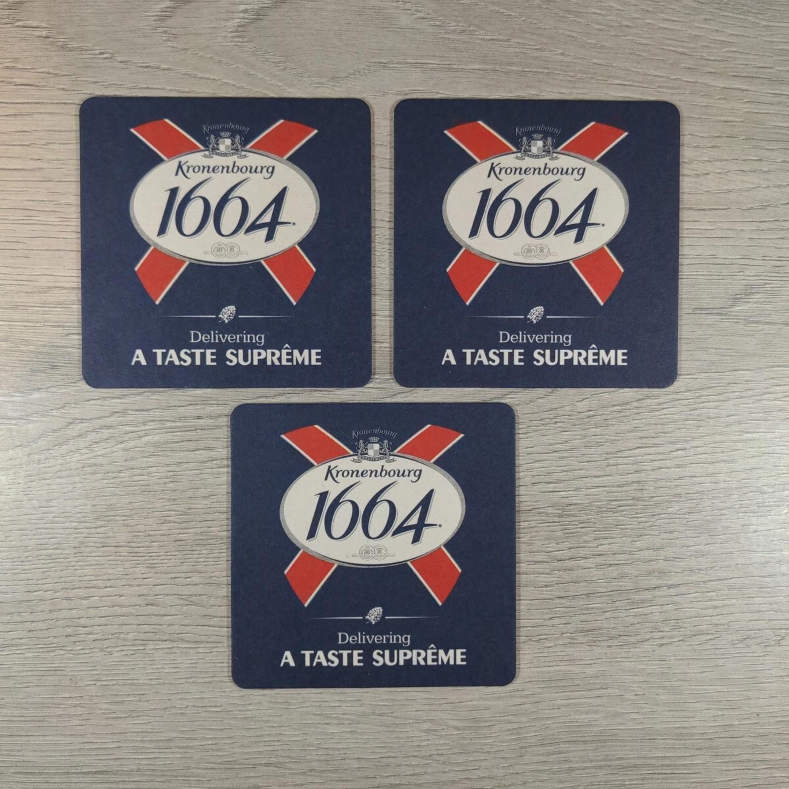 Kronenbourg 3 x Vintage Beer Mats Pub Bar Coaster Breweriana - Retrorama UK