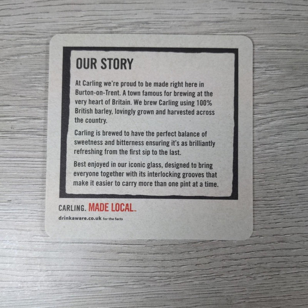Carling 6 x Collectable Beer Mats Pub Bar Coaster Breweriana - Retrorama UK