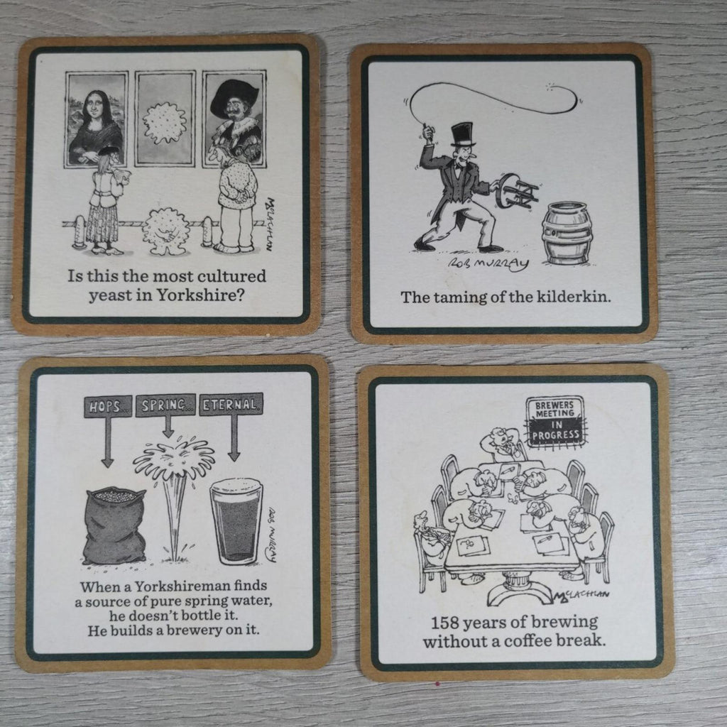 Timothy Taylors  4 x Vintage Beer Mats Pub Bar Coaster Breweriana - Retrorama UK