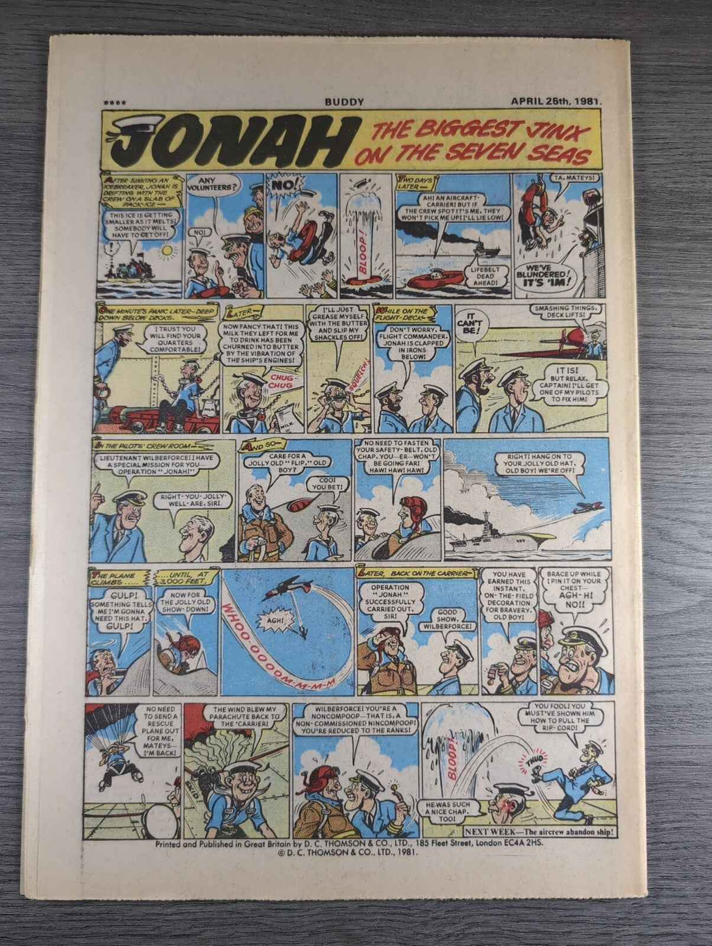 Buddy Comic Issue No 11 25th April 1981 Vintage Retro Comic