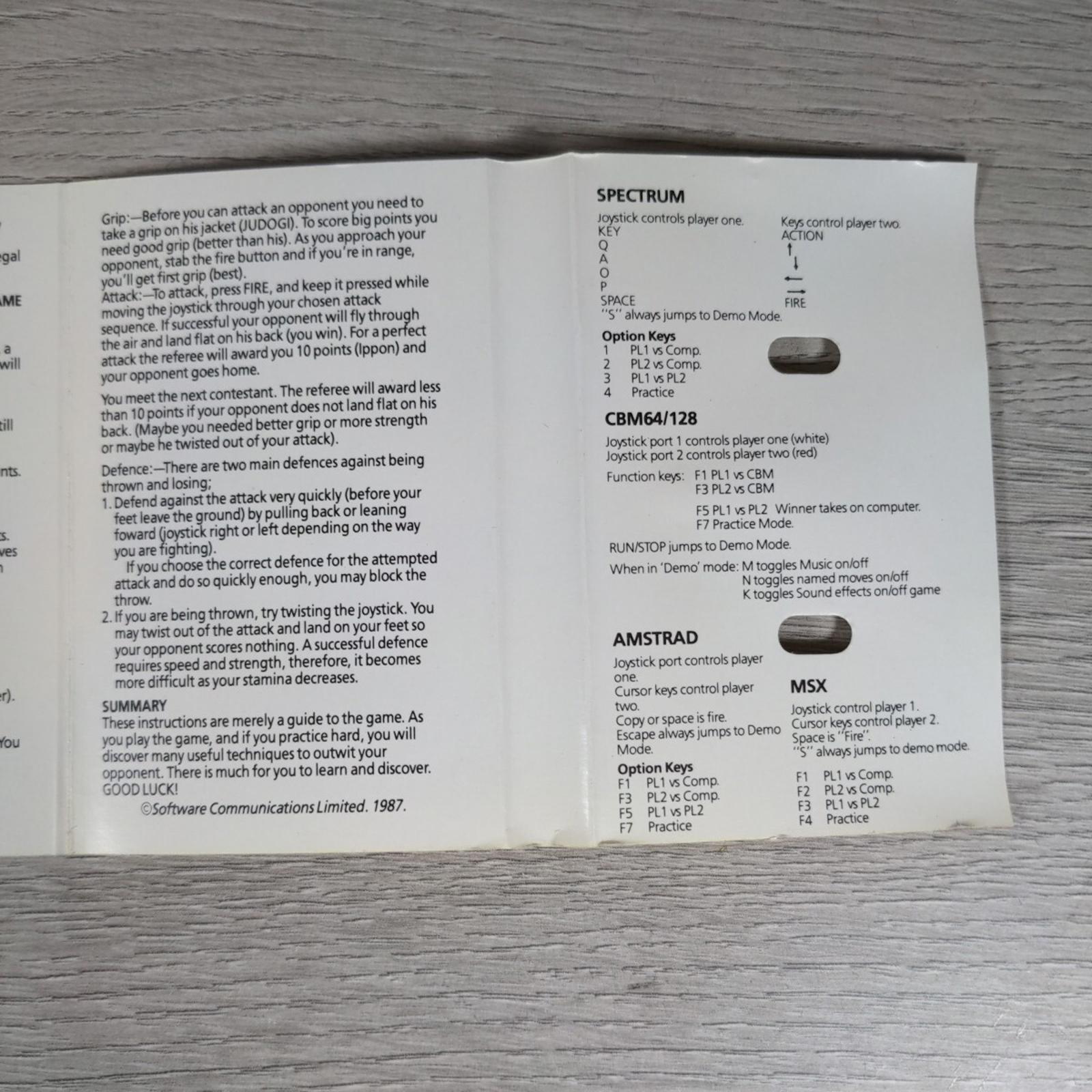 Judo Uchi Matta ZX Spectrum 48K 128K Game Cassette Tested & Working