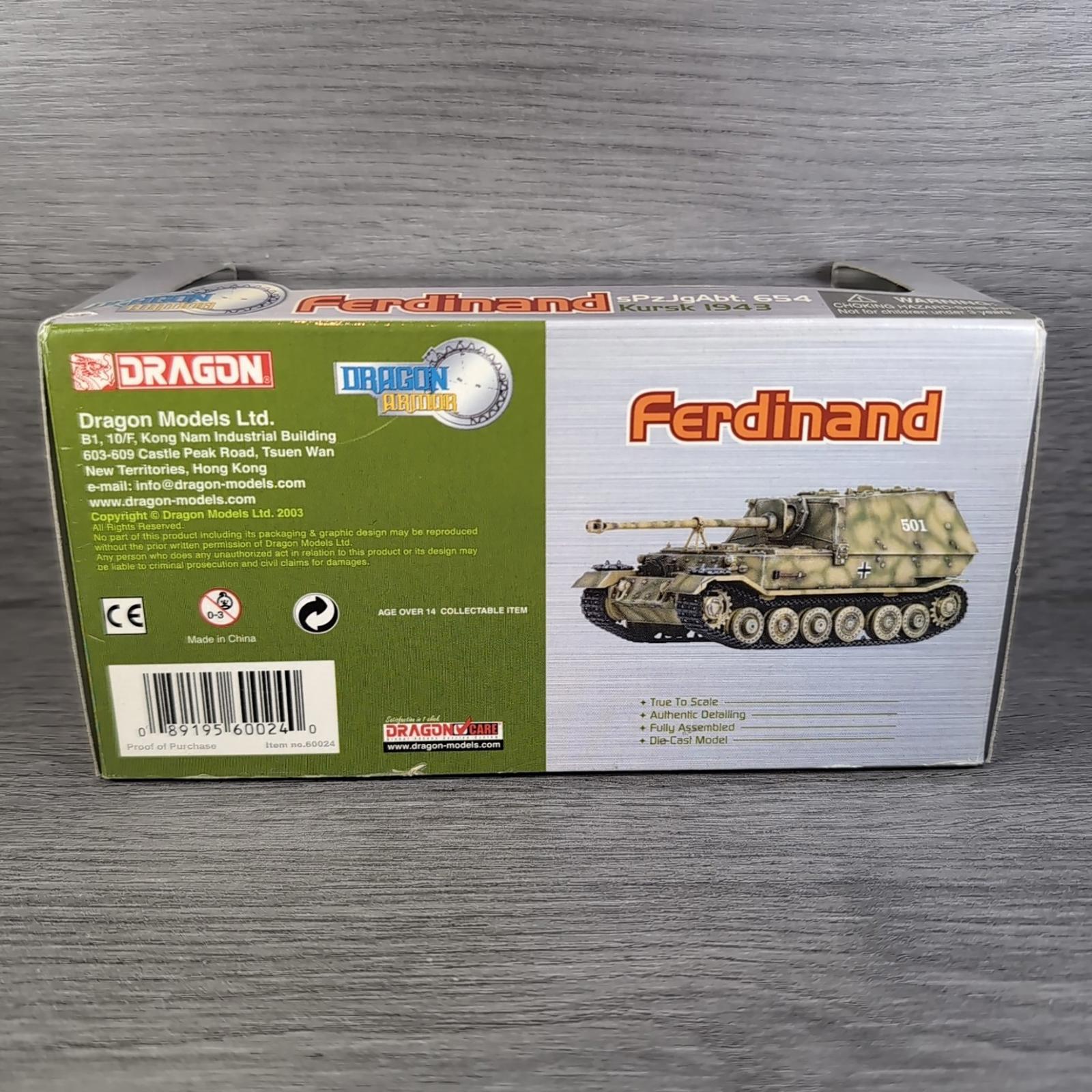 Dragon Armor Ferdinand sPzJgAbt.654 Kursk 1943 1:72 Scale Model
