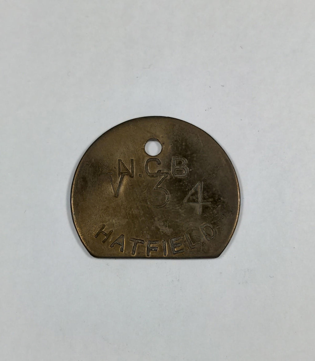 Hatfield Colliery V34 N.C.B  Brass Miners Pit Check Token Mining Memorabilia