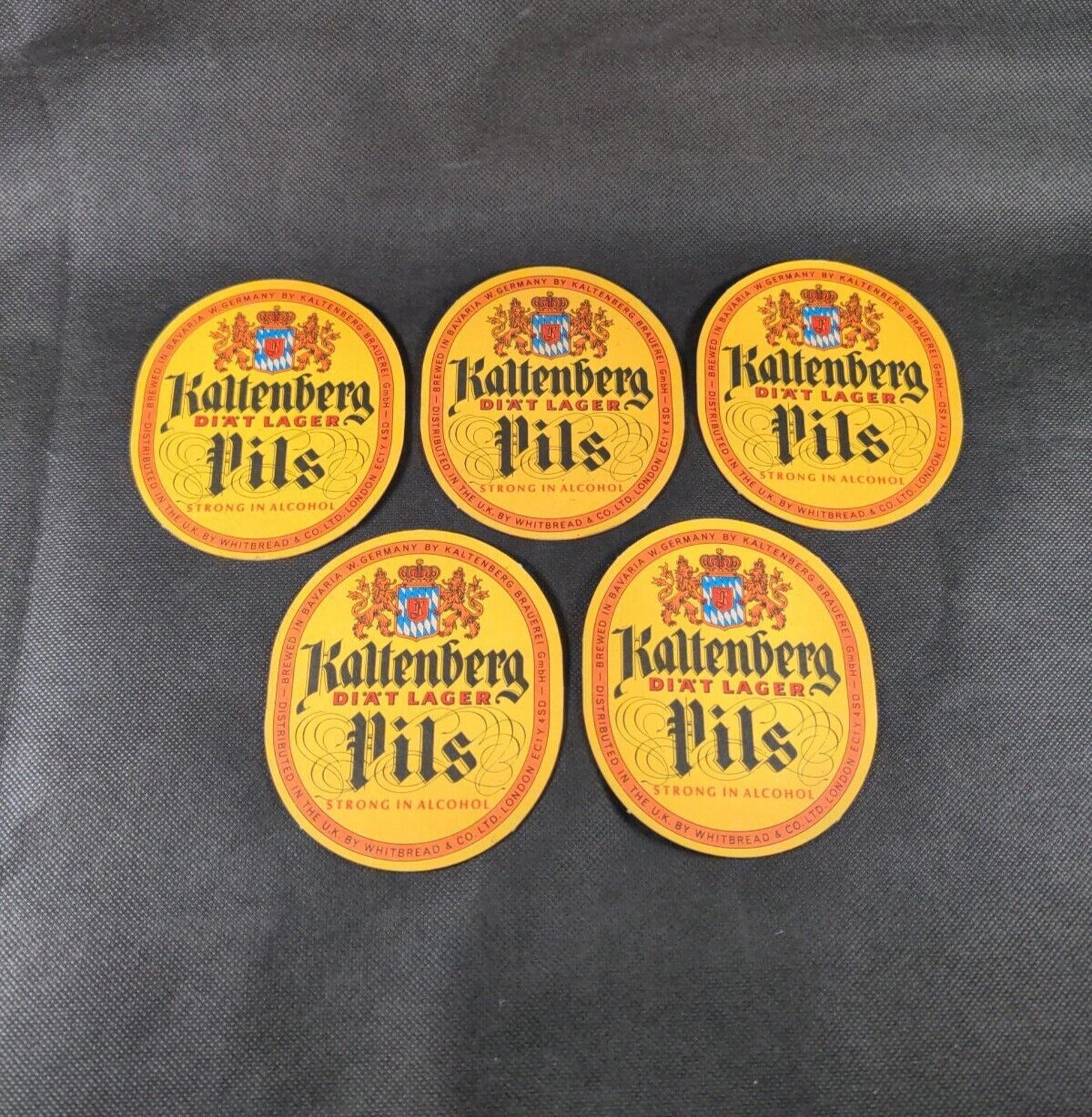 Kaltenberg Pills 5 x Vintage Beer Mats Coasters  Pub Breweriana - Retrorama UK