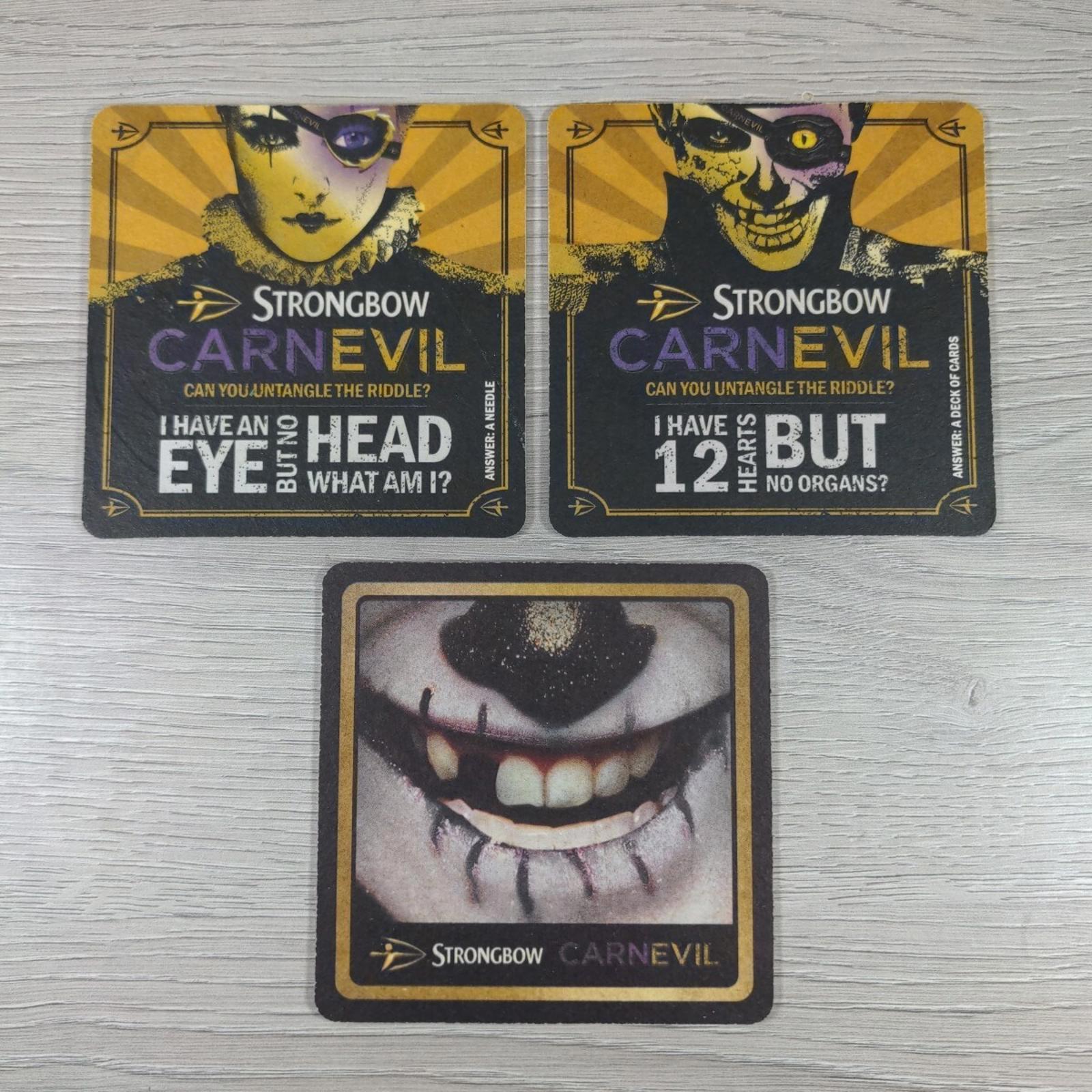 Strongbow 3 x Vintage Beer Mats Pub Bar Coaster Breweriana - Retrorama UK