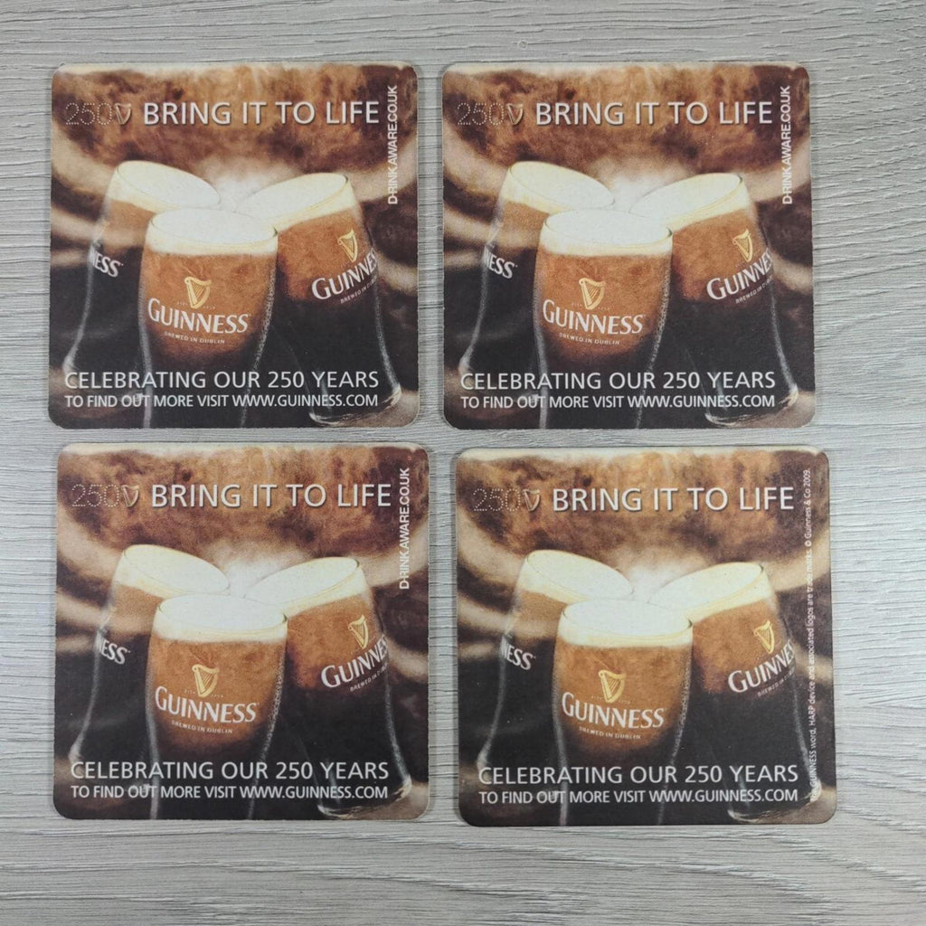 Guinness 4 x Vintage Beer Mats Pub Bar Coaster Breweriana - Retrorama UK
