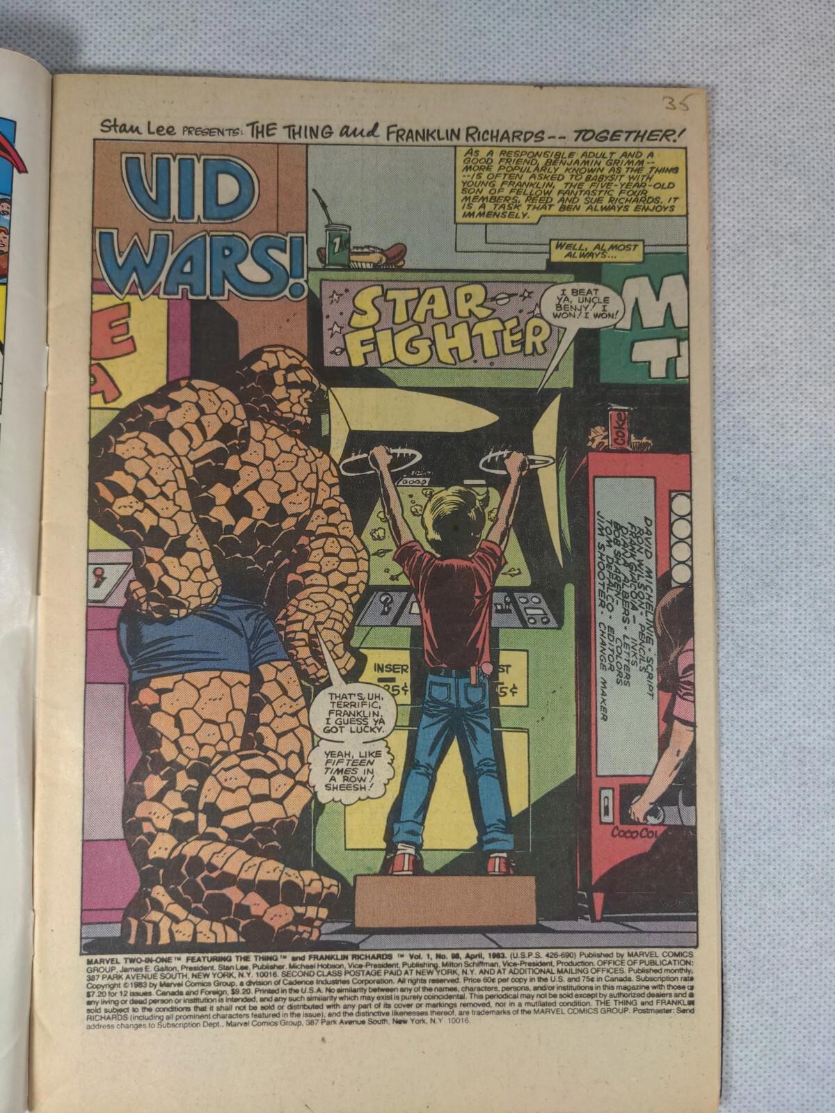 Marvel Comics Two-In-One The Thing And Video Wars #98 April 1983 - Vintage Comic - Retrorama UK