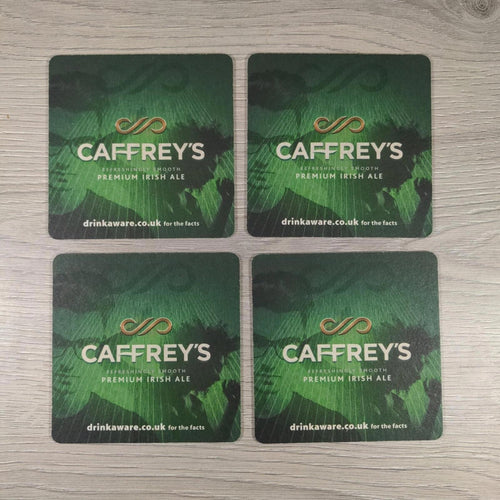 Caffreys 4 x Vintage Beer Mats Pub Bar Coaster Breweriana - Retrorama UK