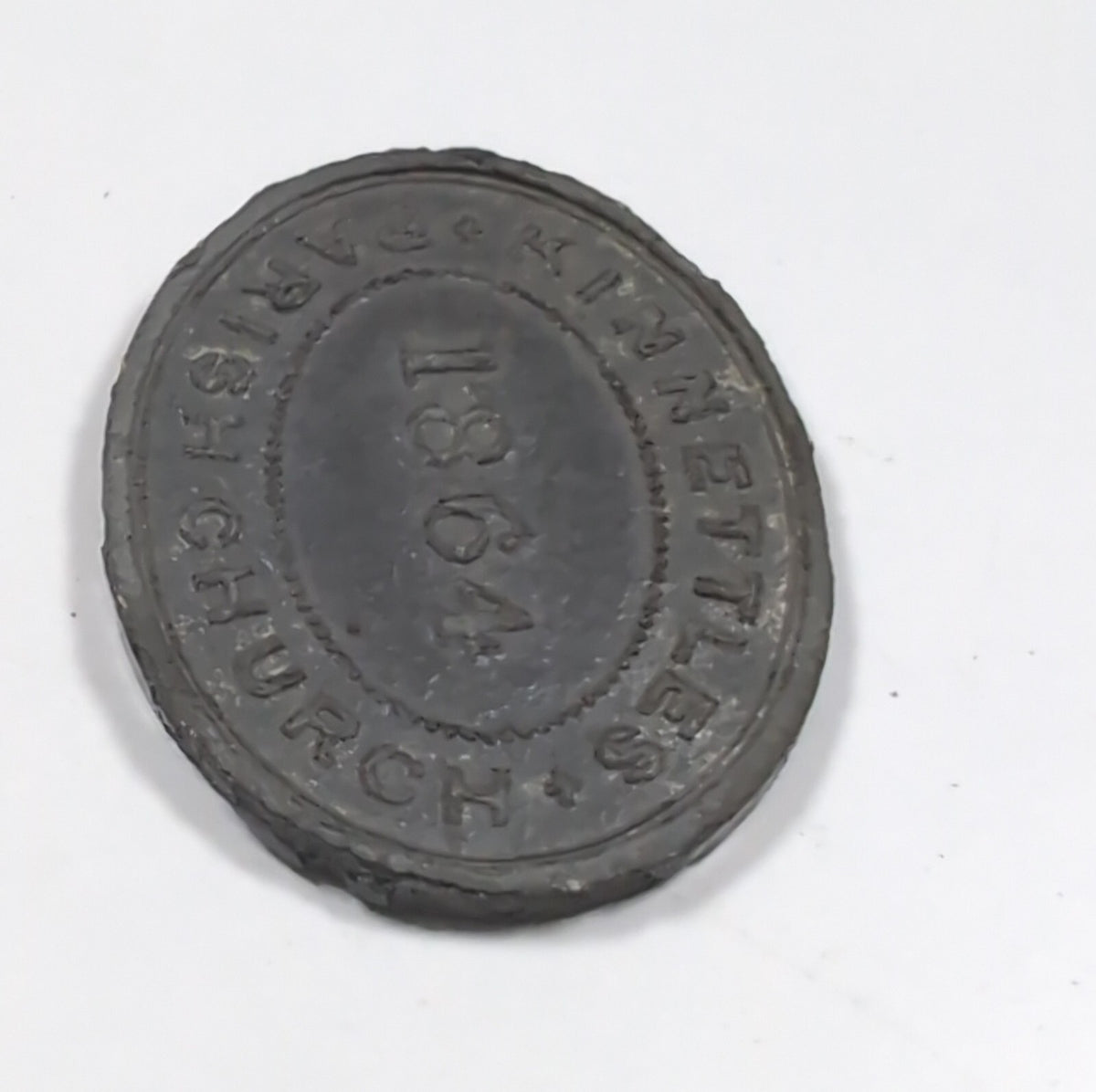 Kinnettles Parish Church 1 Table Token Year 1864 Victorian Era