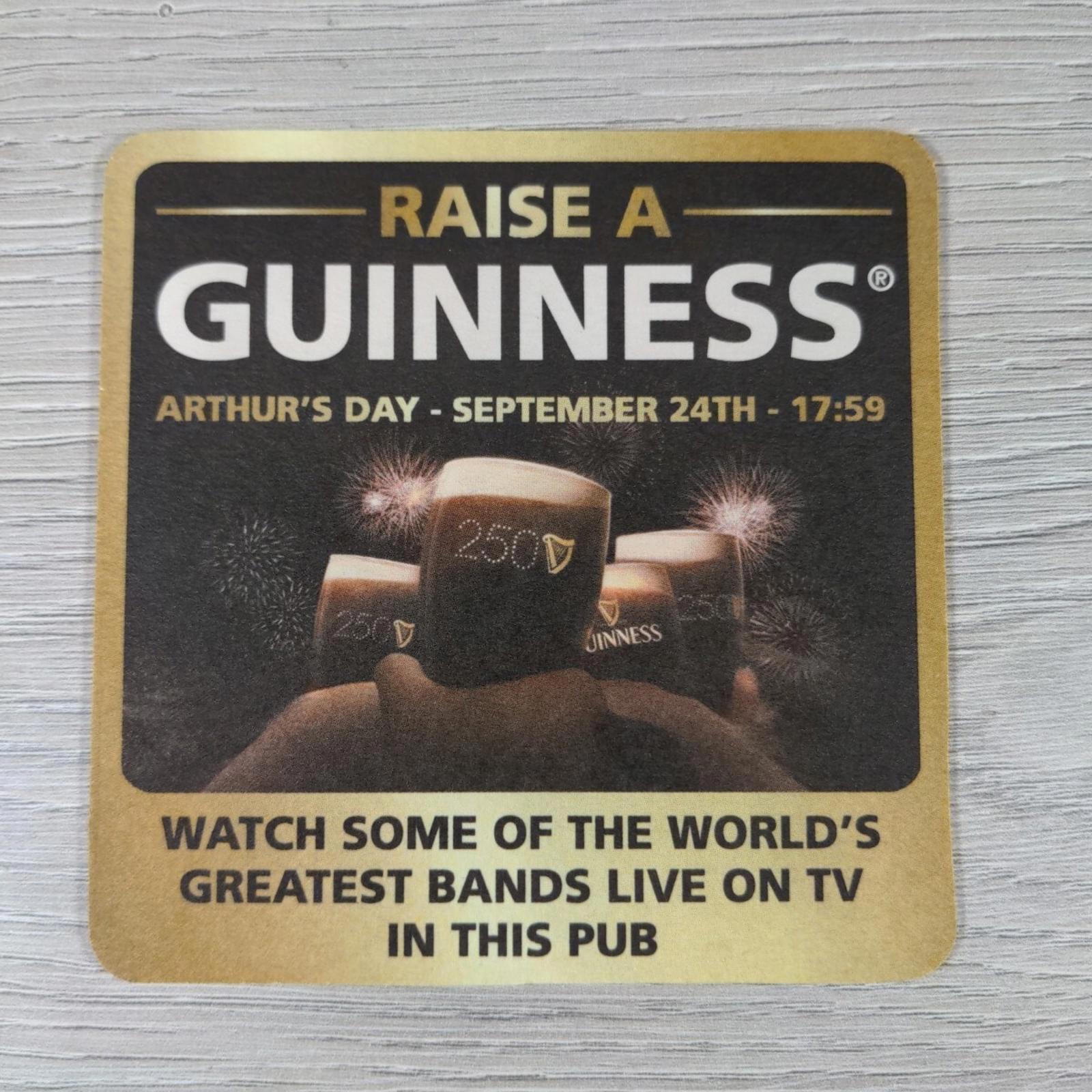 Guinness 4 x Vintage Beer Mats Pub Bar Coaster Breweriana - Man Cave - Retrorama UK