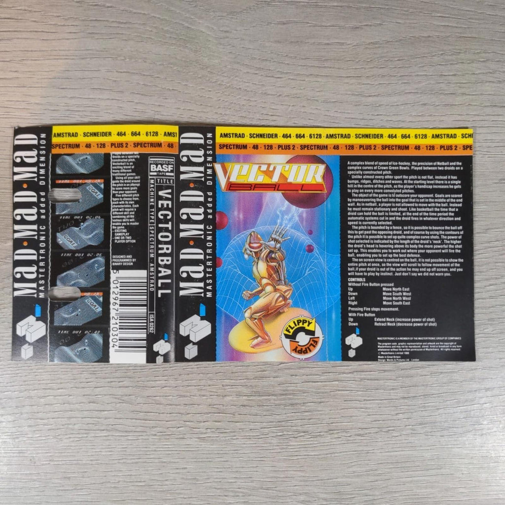 Vector Ball ZX Spectrum 48K 128K Game Cassette Tested & Working