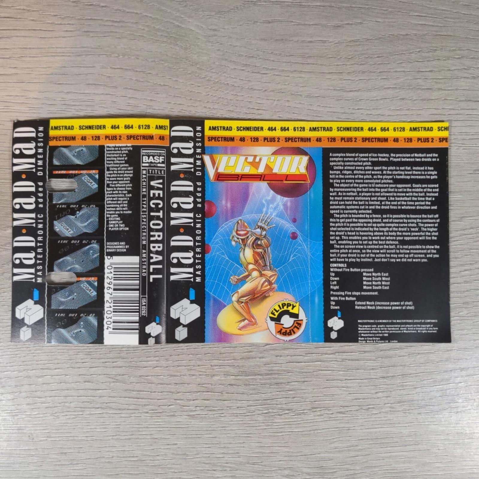 Vector Ball ZX Spectrum 48K 128K Game Cassette Tested & Working