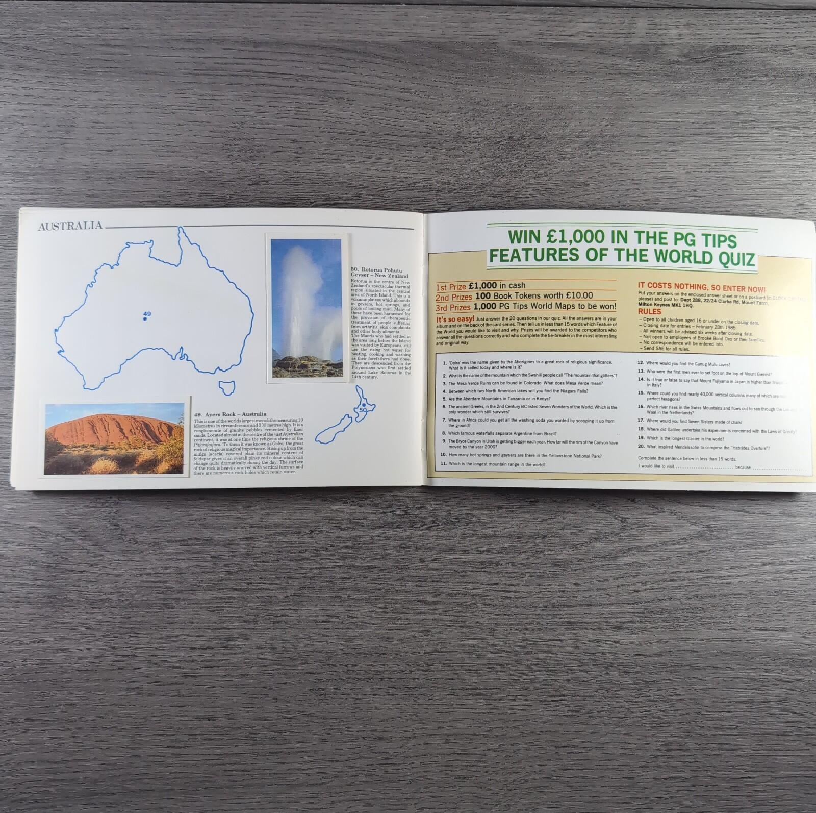 Brooke Bond Tea Picture Cards Album Features Of The World Complete Set